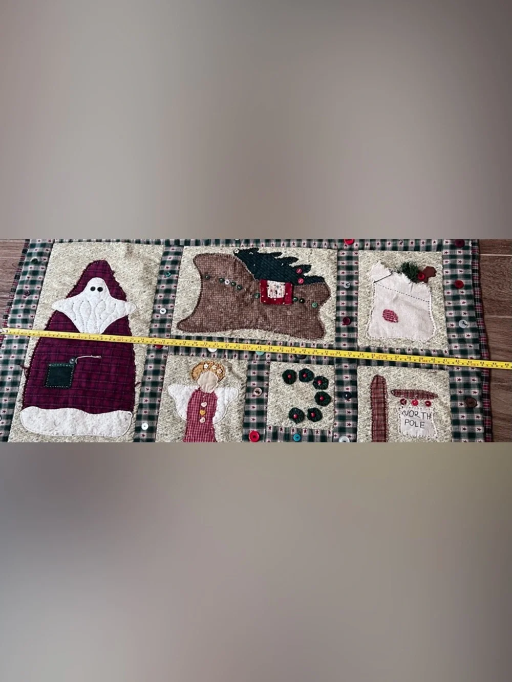 Vtg Handmade Sampler Xmas Quilt 39